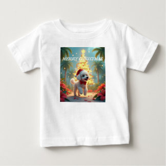 Frohe Weihnachtswelpen Baby T-shirt