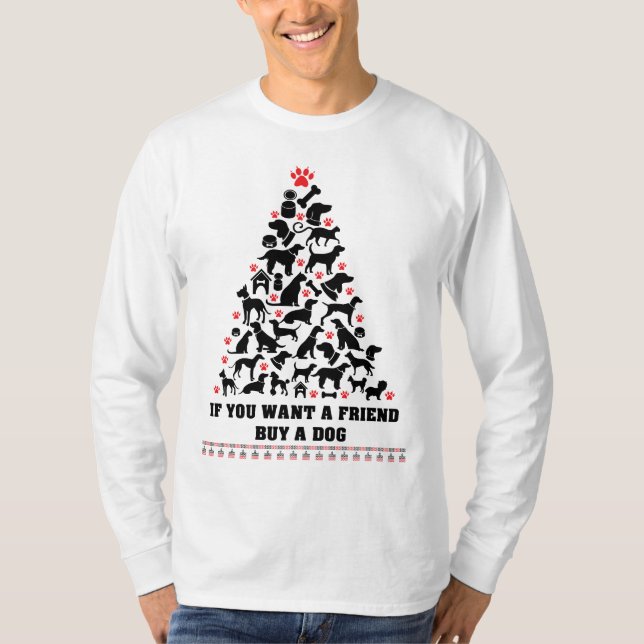 Frohe Weihnachtswelpen T-Shirt (Vorderseite)