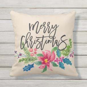 Frohe Weihnachtswolle Gewebe Texturiert Kissen Für Draußen