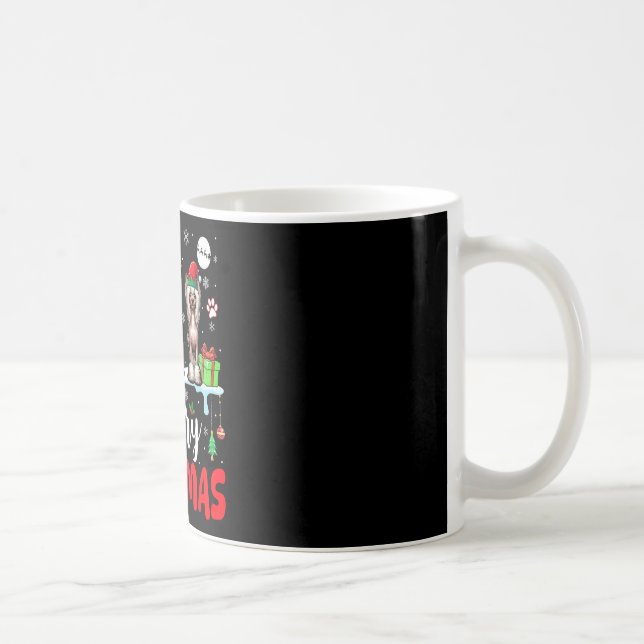 Frohe Weihnachtswoof Three Santa Elf Chinesisches  Kaffeetasse (Rechts)