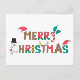 Frohe Weihnachtswortkomponente Feiertagspostkarte