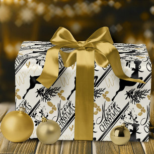 Frohe Weihnachtswrapping Paper Elegant Reindeer Geschenkpapier