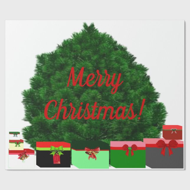 Frohe Weihnachtswrapping Paper Geschenkpapier (Flach)