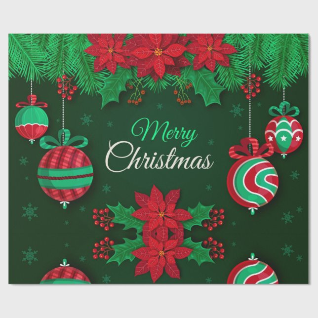 Frohe Weihnachtswrapping Paper Geschenkpapier (Flach)