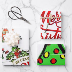 Frohe Weihnachtswrapping Paper Sheets Geschenkpapier Set