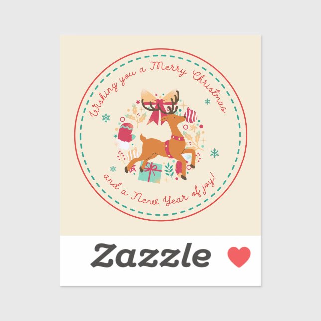 Frohe Weihnachtswünsche Aufkleber (Blatt)