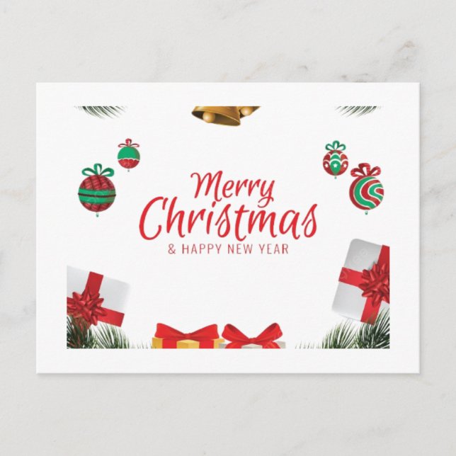 Frohe Weihnachtswünsche Feiertagspostkarte (Vorderseite)