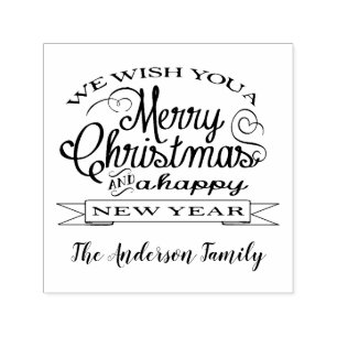 Frohe Weihnachtswünsche Individuelle Name Permastempel