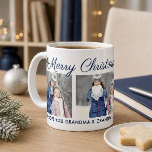 Frohe Weihnachtswünsche Marine Schneeflocke Foto Tasse