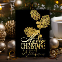 Frohe Weihnachtswünsche Retro Weihnachtskarte Gold