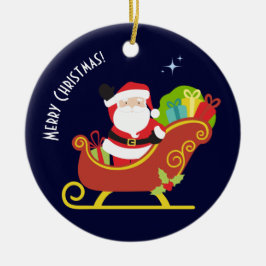 Frohe Weihnachtswünsche von Santa Keramik Ornament