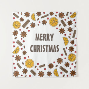 Frohe Weihnachtswürzmuster Wandteppich
