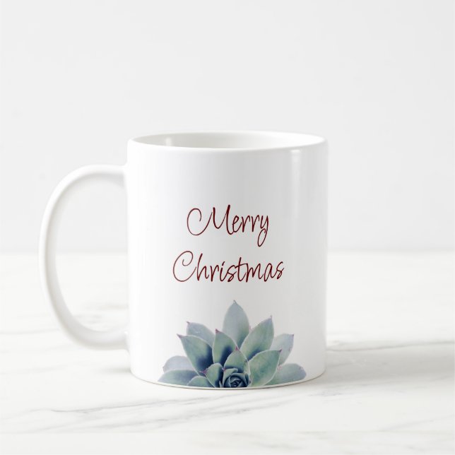Frohe Weihnachtswüste Botanisches Sukkulent Kaffeetasse (Links)