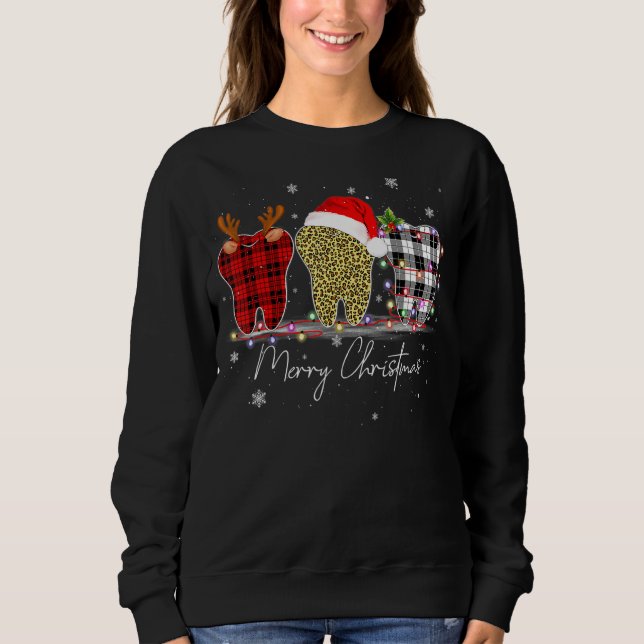 Frohe Weihnachtszahnärzte Zähne Weihnachtsmannmütz Sweatshirt (Vorderseite)