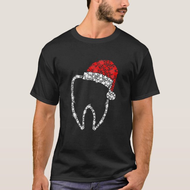 Frohe Weihnachtszahnärztin Zahnarzthelfer Zähne Sa T-Shirt (Vorderseite)