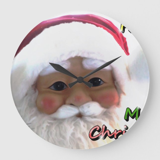 Frohe Weihnachtszeit Große Wanduhr (Vorderseite)