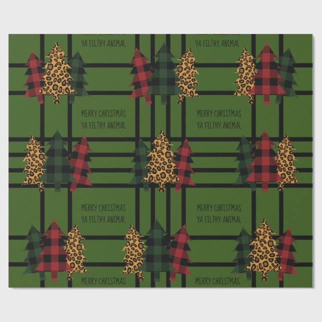Frohe Weihnachtszeit Ya Filthy Animal Wrapping Pap Geschenkpapier (Flach)