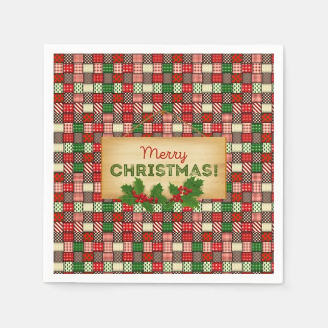 Frohe Weihnachtszeitung Napkins Serviette (Vorderseite)