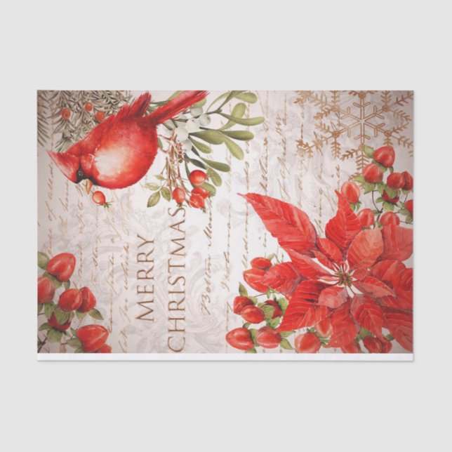 Frohe Weihnachtszettel Seidenpapier (Vorderseite)