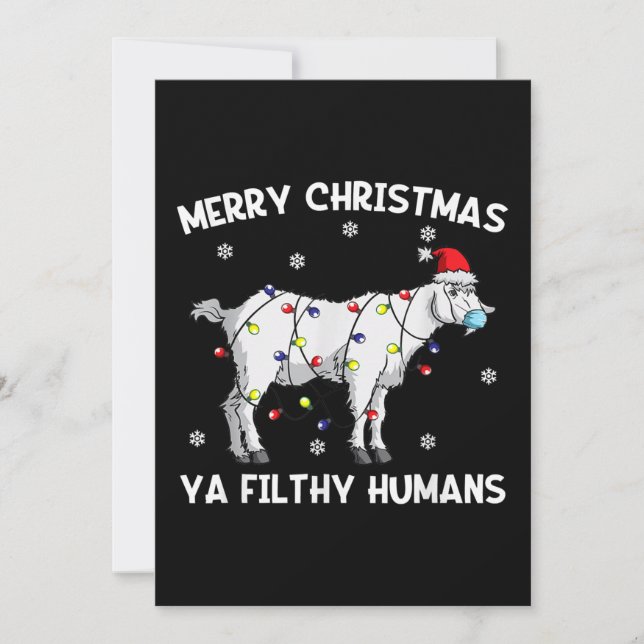 Frohe Weihnachtsziege Gesicht Maske Ziege Santa Save The Date (Vorderseite)