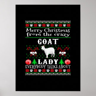 Frohe Weihnachtsziege Lady Ugly Geschenk Poster