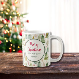 Frohe Weihnachtsziffer Name Saisonwald Bäume Kaffeetasse