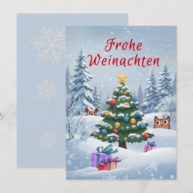 Frohe Weinachten Einladung (Vorne/Hinten)