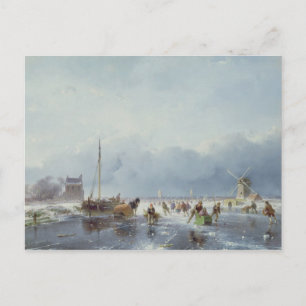 Frohe Winterszene Postkarte