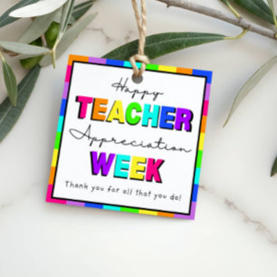 Frohe Woche der Lehrererkennung Regenbogen Vorschu Geschenkanhänger