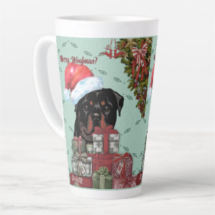 Frohe Wölfe! Rottweiler Weihnachtsmannmütze Weihna Milchtasse