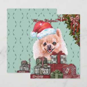 Frohe Wölfe! Spitz Weihnachtsmannmütze Weihnachtsg Mitteilungskarte