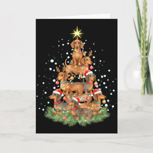 Frohe Wolfmas Pawlidays Dachshund Baum Aquarell Karte