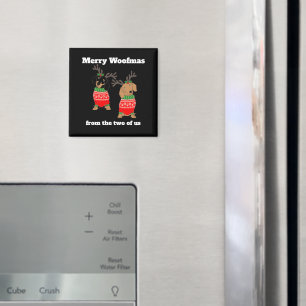 Frohe Woofmas Dachshund Weihnachten Magnet