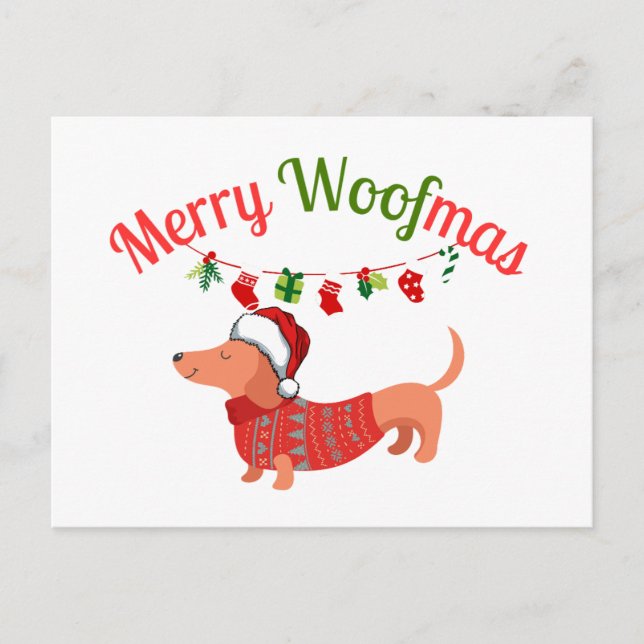 Frohe WOOFmas Feiertagspostkarte (Vorderseite)