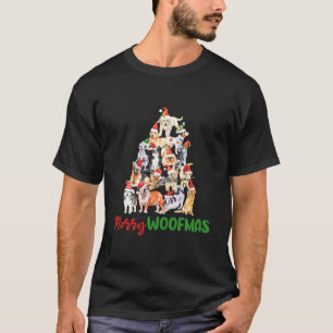 Frohe Woofmas frohe Weihnachts Welpenbaum für Hund T-Shirt