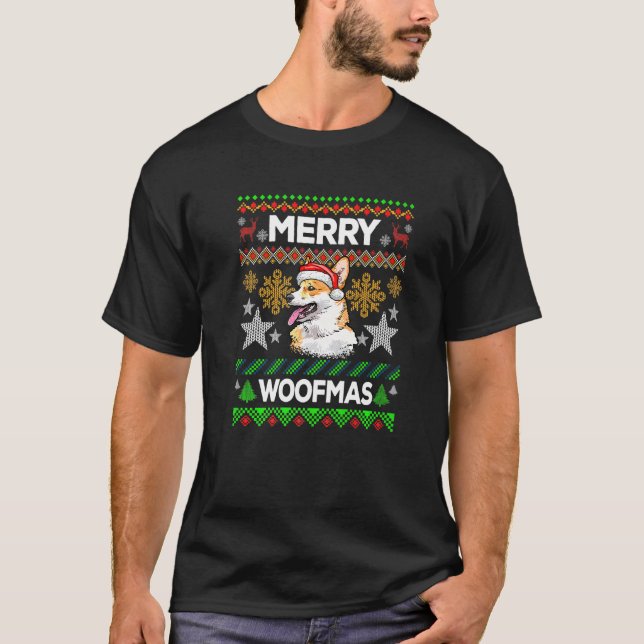 Frohe Woofmas hässlicher Pullover Weihnachten Wels (Vorderseite)