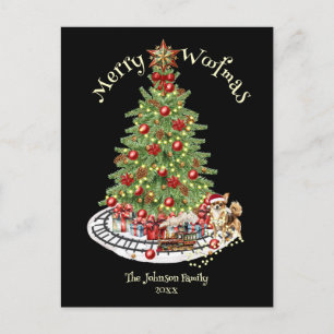 Frohe Woofmas Hunde-Design - Chihuahua Feiertagspostkarte