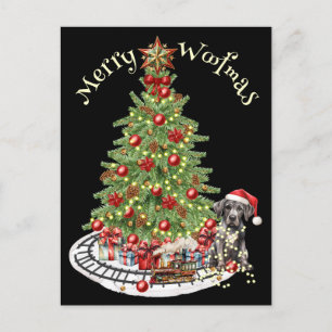 Frohe Woofmas Hunde-Design - Dogge Postkarte