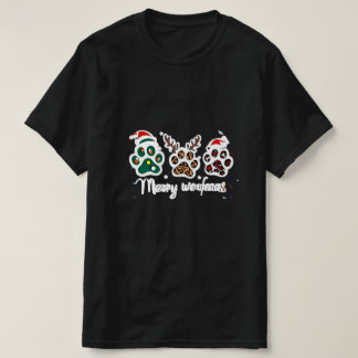 Frohe Woofmas-Hundepfoten-Weihnachtsdesign  T-Shirt
