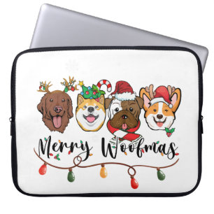 Frohe Woofmas-Typografie-Laptop-Hülle Laptopschutzhülle