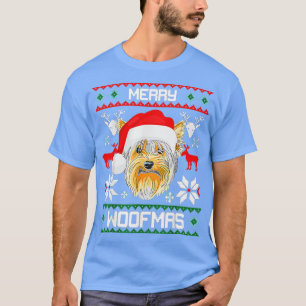 Frohe Woofmas Weihnachten Hund Hirsch Schneeflocke T-Shirt
