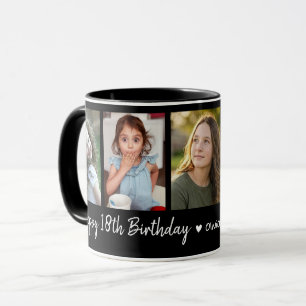 Frohen 18. Geburtstag 5 Foto-Collage Schwarz Tasse