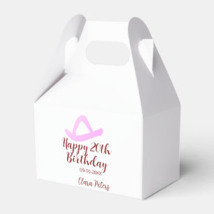 Frohen 20. Geburtstag rosa Cowboy Mädchen Name Dat Geschenkschachtel