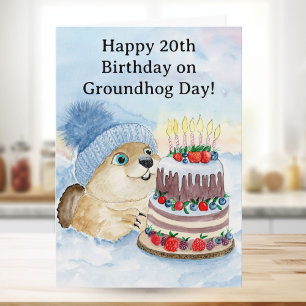 Frohen 20. Murmeltiertag Geburtstag Karte