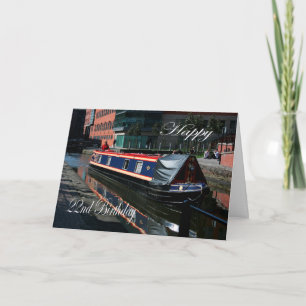 Frohen 22. Geburtstag Hausboot Karte