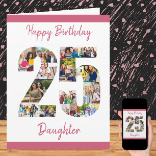 Frohen 25. Geburtstag Nummer 25 Fotocollage Karte