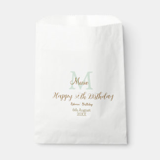 Frohen 30. Geburtstag goldgrün pastell Monogramm Geschenktütchen