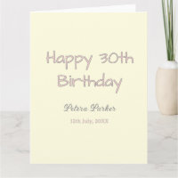 frohen 30. Geburtstag pink gelb grau pastell name