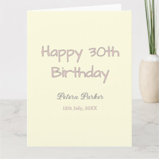 frohen 30. Geburtstag pink gelb grau pastell name Karte