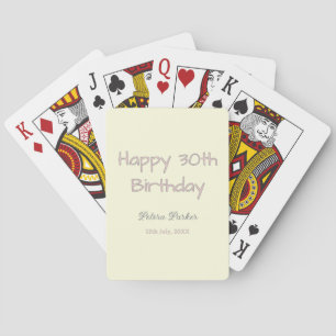 frohen 30. Geburtstag pink gelb grau pastell name  Spielkarten